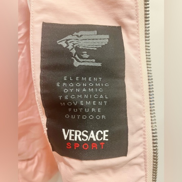 Versace Sport Pink Zip-Up Jacket Luxury Italian Designer Outerwear Windbreaker - Picture 11 of 13